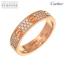 【新品同様】 カルティエ Cartier ミニラブ #48 リング フル パヴェダイヤ K18 PG ピンクゴールド 750 指輪 Mini Love Ring【証明書付き】【中古】