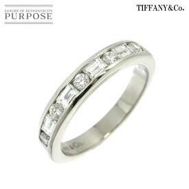 【新品同様】 ティファニー TIFFANY&Co. ハーフサークル チャネル セッティング 7.5号 リング 幅3.5mm ダイヤ Pt プラチナ 指輪 Diamond Ring【中古】