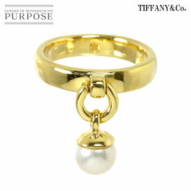 【新品同様】 ティファニー TIFFANY&Co. アコヤ真珠 6.6mm ドアノック 10号 リング K18 YG イエローゴールド 750 パール 指輪 Ring【中古】