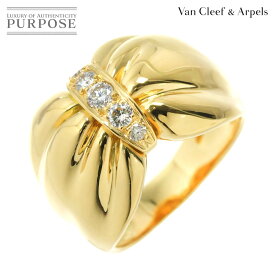 【新品同様】 ヴァンクリーフ & アーペル Van Cleef & Arpels 15号 リング ダイヤ 0.26ct K18 YG 750 リボン K18 YG イエローゴールド 750 指輪 Diamond Ring【中古】