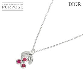 【新品同様】 クリスチャン ディオール Christian Dior ルビー ネックレス 41cm Pt プラチナ Ruby Necklace 【中古】