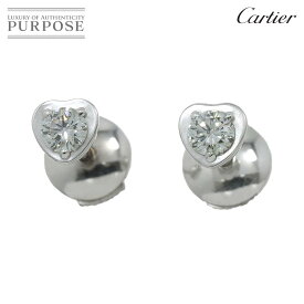 【新品同様】 カルティエ Cartier ダムール ダイヤ ハート ピアス K18 WG ホワイトゴールド 750 ディアマン レジェ Damour Earrings Pierced【中古】