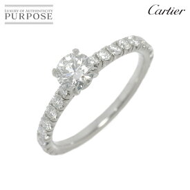【新品同様】 カルティエ Cartier ソリテール ダイヤ 0.40ct D/VS2/3EX #48 リング Pt プラチナ 指輪 Solitaire Ring【証明書・鑑定書付き】【中古】