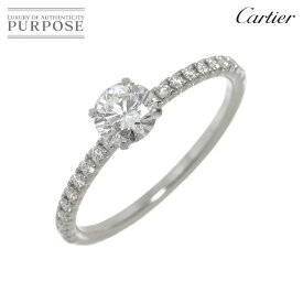 【新品同様】 カルティエ Cartier エタンセル ハーフ ダイヤ 0.40ct E/VV2/EX #49 リング Pt プラチナ 指輪 Diamond Ring【鑑定書・証明書付き】【中古】
