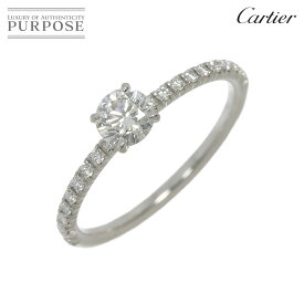 【新品同様】 カルティエ Cartier エタンセル ハーフ ダイヤ 0.30ct G/VS1/3EX #48 リング Pt プラチナ 指輪 Diamond Ring【鑑定書・証明書付き】【中古】