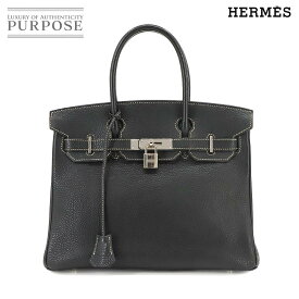 【新品同様】 エルメス HERMES バーキン30 ハンド バッグ トゴ ブラック系 □H刻印 シルバー 金具 Birkin 30 【中古】