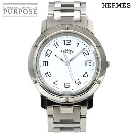 エルメス HERMES クリッパー CL6 710 ヴィンテージ メンズ 腕時計 デイト ホワイト クォーツ ウォッチ Clipper 【中古】