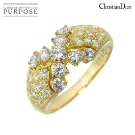 【新品同様】 クリスチャン ディオール Christian Dior 12号 リング ダイヤ K18 YG イエローゴールド 750 CD 指輪 Diamond Ring【中古】