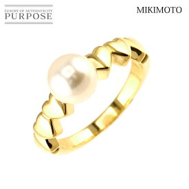 【新品同様】 ミキモト MIKIMOTO アコヤ真珠 6.4mm 8号 リング K18 YG イエローゴールド 750 パール 指輪 Akoya Pearl Ring【中古】