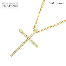 【新品同様】 ポンテヴェキオ Ponte Vecchio ダイヤ 0.51ct ネックレス 60cm K18 YG イエローゴールド 750 クロス Diamond Necklace【中古】