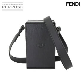 【未使用 展示品】 フェンディ FENDI 縦型 ボックス ショルダー バッグ レザー ブラック 7VA519 Shoulder Bag 【中古】