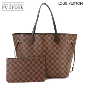 【新品同様】 ルイ ヴィトン LOUIS VUITTON ダミエ ネヴァーフル MM トート バッグ エベヌ スリーズ N41358 ブラウン ゴールド 金具 RFID Damier Neverfull MM 【中古】