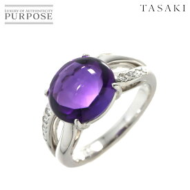 【新品同様】 タサキ TASAKI 11.5号 リング アメジスト 4.95ct ダイヤ 0.07ct K18 WG ホワイトゴールド 750 指輪 田崎真珠 Ring【中古】