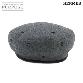 【未使用 展示品】 エルメス HERMES サントノーレチャーム ベレー帽 帽子 カシミヤ 100％ グレー Saint-Honore Beret 【中古】