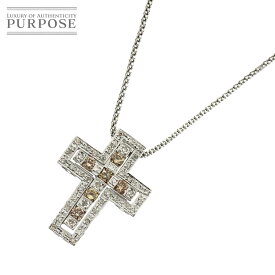 【新品仕上げ】 ダイヤ 0.20/0.54ct ネックレス 44cm K18 WG ホワイトゴールド 750 Diamond Necklace 【中古】