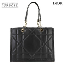 【新品同様】 クリスチャン ディオール Christian Dior エッセンシャル アーキカナージュ トート バッグ レザー ブラック Essential Tote Bag 【中古】
