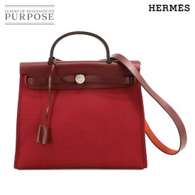 【新品同様】 エルメス HERMES エールバッグ ジップ PM 2way ハンド ショルダー バッグ トワルアッシュ ヴァッシュハンター ルージュアッシュ レッド D刻印 Her Bag Zip PM 【中古】