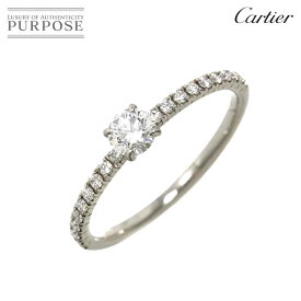 【新品同様】 カルティエ Cartier エタンセル ハーフ #47 リング ダイヤ 0.18ct Pt プラチナ 指輪 Diamond Ring【証明書付き】【中古】