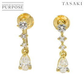 【新品同様】 タサキ TASAKI ダイヤ 0.35ct/0.35ct イヤリング K18 YG イエローゴールド 750 田崎真珠 Diamond Earrings【中古】