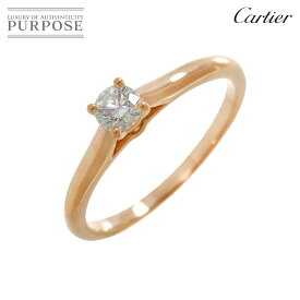 【新品同様】 カルティエ Cartier ソリテール ダイヤ 0.20ct E/VVS1/EX #50 リング K18 PG ピンクゴールド 750 指輪 Solitaire Ring【鑑定書・証明書付き】【中古】