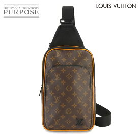 【新品同様】 ルイ ヴィトン LOUIS VUITTON モノグラム マカサー アヴェニュー スリングバッグ ボディ バッグ M46718 RFID サフランオレンジ Avenue Slingbag NM 【中古】