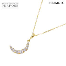 【新品同様】 ミキモト MIKIMOTO ダイヤ 0.41ct ネックレス 41cm K18 YG イエローゴールド 750 月 Diamond Necklace【中古】