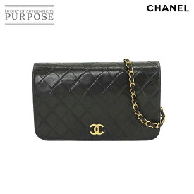 【新品同様】 シャネル CHANEL マトラッセ チェーン ショルダー バッグ レザー ブラック ゴールド 金具 プッシュロック A03568 ヴィンテージ Matelasse Bag 【中古】