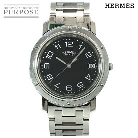エルメス HERMES クリッパー CL6 710 ヴィンテージ メンズ 腕時計 デイト ブラック 文字盤 クォーツ ウォッチ Clipper 【中古】