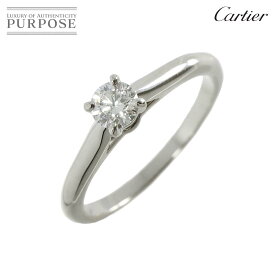 【新品同様】 カルティエ Cartier ソリテール ダイヤ 0.25ct F/VVS2/EX #48 リング Pt プラチナ 指輪 Solitaire Ring【証明書・鑑定書付き】【中古】