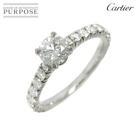 【新品同様】 カルティエ Cartier ソリテール ダイヤ 0.46ct D/VVS2/3EX #45 リング Pt 指輪 Solitaire Diamond Ring 【証明書・鑑定書付き】【中古】