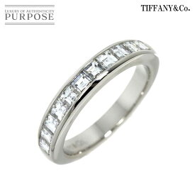 【新品同様】 ティファニー TIFFANY&Co. ハーフ サークル 8号 リング ダイヤ Pt プラチナ 指輪 Diamond Ring【中古】