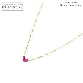 【新品同様】 スタージュエリー Star Jewelry ミステリーハート ルビー 0.10ct ネックレス 40cm K18 YG イエローゴールド 750 Ruby Necklace【中古】