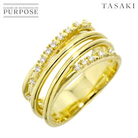 【新品同様】 タサキ TASAKI 12.5号 リング ダイヤ 0.15ct K18 YG イエローゴールド 750 田崎真珠 指輪 Diamond Ring【中古】