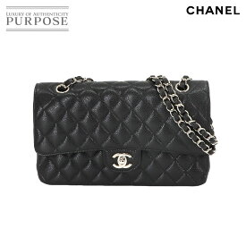 【新品同様】 シャネル CHANEL マトラッセ 25 チェーン ショルダー バッグ キャビアスキン ブラック A01112 シルバー 金具 ココマーク Matelasse Bag 【中古】