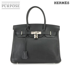 【新品同様】 エルメス HERMES バーキン30 ハンド バッグ トリヨンクレマンス ブラック □M刻印 シルバー 金具 Birkin 30 【中古】