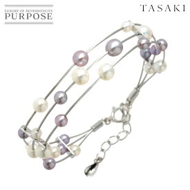 【新品同様】 タサキ TASAKI 淡水真珠 5.8-3.8mm ブレスレット 19cm K18 WG ホワイトゴールド 750 田崎真珠 Freshwater cultured pearl Bracelet【証明書付き】【中古】
