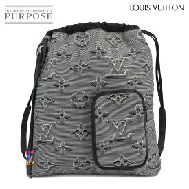 【新品同様】 ルイ ヴィトン LOUIS VUITTON ヴァージルアブロー ドローストリング バックパック リュックサック ナイロン レザー グレー ブラック M44940 RFID Backpack 【中古】