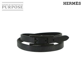 エルメス HERMES ビーアピ ドゥブルトゥール リバーシブル ブレスレット スイフト エプソン ソーブラック Behapi Double Tour Reversible Bracelet 【中古】