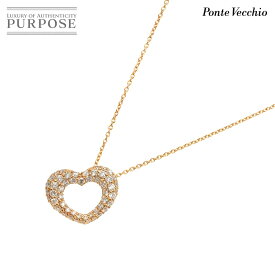 【新品同様】 ポンテヴェキオ Ponte Vecchio ダイヤ 0.45ct ハート ネックレス 40cm K18 PG ピンクゴールド 750 Diamond Necklace【中古】