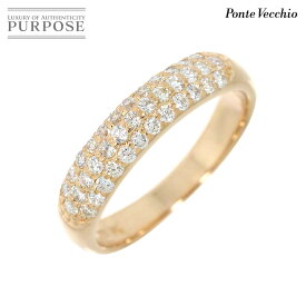 【新品同様】 ポンテヴェキオ Ponte Vecchio 9号 リング パヴェ ダイヤ 0.40ct K18 PG ピンクゴールド 750 指輪 Diamond Ring【中古】