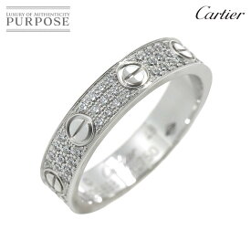 【新品同様】 カルティエ Cartier ミニラブ リング フル パヴェダイヤ #48 K18 WG ホワイトゴールド 750 Mini Love Ring【証明書付き】【中古】