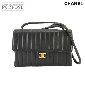 【新品同様】 シャネル CHANEL マドモアゼル ショルダー バッグ レザー ブラック ココマーク ゴールド 金具 ヴィンテージ Mademoiselle Bag 【中古】