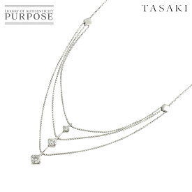 【新品同様】 タサキ TASAKI ダイヤ 0.50ct ネックレス 45cm K18 WG ホワイトゴールド 750 田崎真珠 Diamond Necklace【中古】