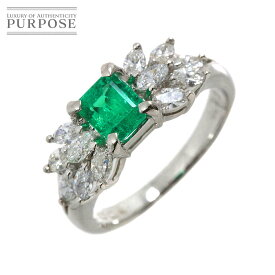 【新品仕上げ】 リング 13号 エメラルド 0.70ct ダイヤ 0.77ct Pt プラチナ 指輪 Emerald Ring【中古】