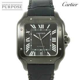 カルティエ Cartier サントスドゥカルティエLM WSSA0039 メンズ 腕時計 デイト ブラック 文字盤 オートマ 自動巻き ウォッチ Santos De Cartier 【中古】