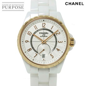 シャネル CHANEL J12-365 H3839 メンズ 腕時計 デイト ホワイト セラミック K18PG ピンクゴールド オートマ 自動巻き ウォッチ 【中古】