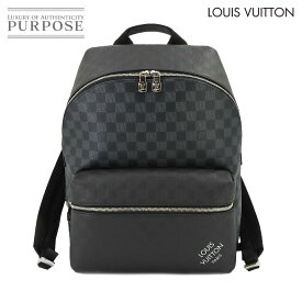 【未使用 展示品】 ルイ ヴィトン LOUIS VUITTON ダミエ スクエアード ディスカバリー バックパック PM リュックサック ブラック グレー M40436 RFID Damier Squared Discovery Backpack PM 【中古】