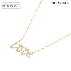 【新品同様】 ティファニー TIFFANY&Co. グラフィティ ラブ ダイヤ ネックレス SM 41cm K18 PG ピンクゴールド 750 Necklace【中古】
