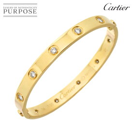 【新品同様】 カルティエ Cartier ラブ ブレス フル ダイヤ 10P #16 K18 YG イエローゴールド 750 ブレスレット バングル Love Bracelet【証明書付き】【中古】