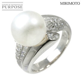 【新品同様】 ミキモト MIKIMOTO 17号 リング 白蝶真珠 12.3mm ダイヤ 0.93ct Pt プラチナ パール 指輪 South Sea pearl Ring【中古】